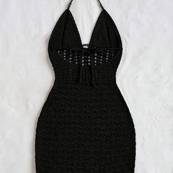 Women's Black Lace-Trimmed Cropped Sleeveless