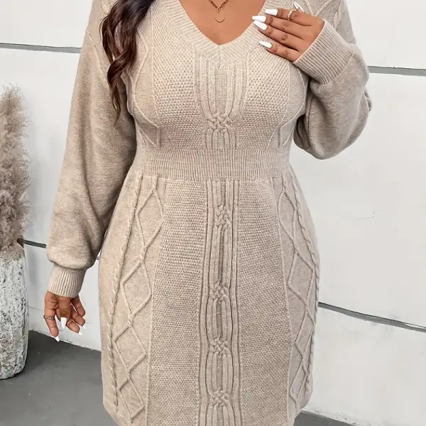 Cinched Cable Sweater Dress
