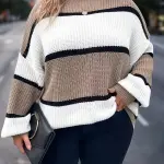 , New Autumn and Winter Striped Sweater