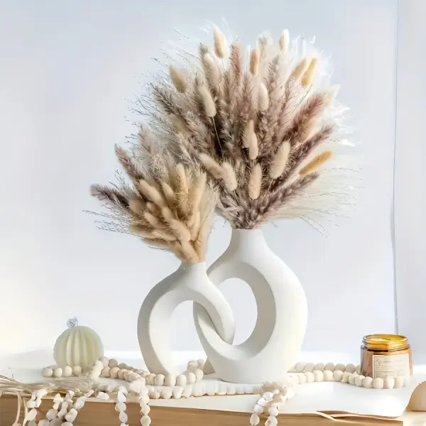 2pcs Boho Chic Geometric Plastic Vases - Nordic Heart