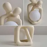 1pc, Loving Couple Sculpture Resin Statue