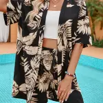 Tropical Print Two-Piece Set