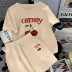 , 2pcs Summer Plus Size Casual Women's Round Neck Short Sleeve Set