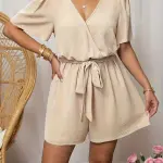 American Style Fashion Casual Drawstring Wide-Leg Jumpsuit