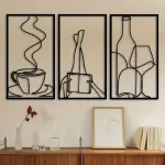 Set Of 3 Minimalist Bookish Metal Wall Art