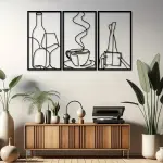 Set Of 3 Minimalist Bookish Metal Wall Art