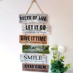 1pc Rustic Wooden Hanging Sign with Inspirational Life