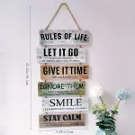 1pc Rustic Wooden Hanging Sign with Inspirational Life