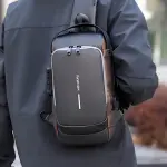 Anti-Theft Password Lock Men's Crossbody Bag with Adjustable Durable Strap