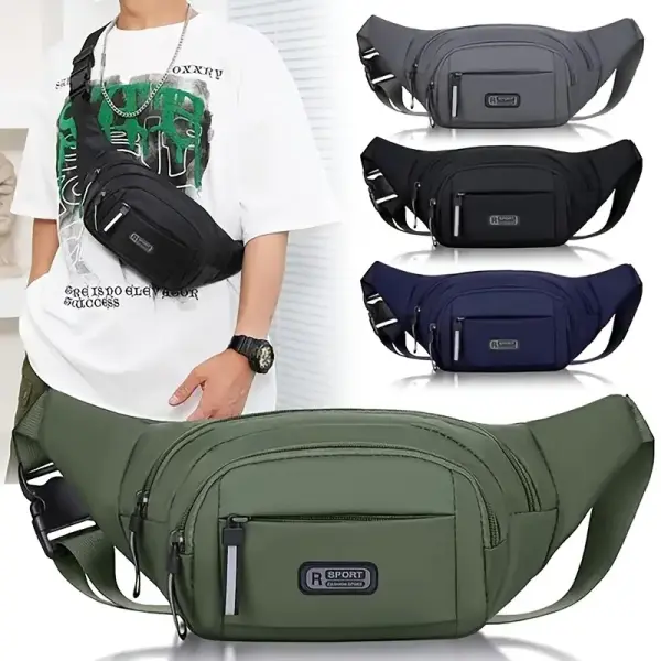 1pc 40.01cm Adjustable Waist Bag Fanny Pack with Zipper Closure