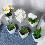 6pcs Lifelike Artificial Succulent & Flower