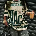 Letter Print Tee round neck