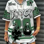 NEW YORK 28 Graphic Print with Flames & Stars