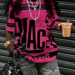 Letter Print Tee round neck