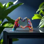 Colorful Heart Gesture Sculpture