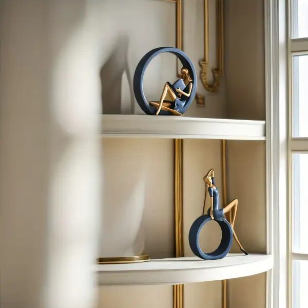 1 Smart Woman And Reading Girl Statue