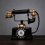 Vintage Style Rotary Telephone Resin Figurine