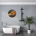 1pc, 12-inch Artistic Creative Round Glass Wall Clock