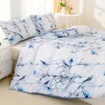 3pcs Light Rain Floral Print Duvet Cover Set