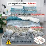 3pcs Seaside Pebbles Duvet Cover Set