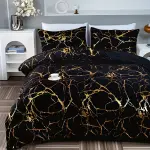 3pcs Classic Hot Stamping Texture Quilt Cover Set