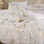 3pcs Classic Hot Stamping Texture Quilt Cover Set
