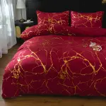 3pcs Classic Hot Stamping Texture Quilt Cover Set