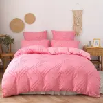 2pcs/3pcs Duvet Cover Set with Boho Grid Tufted Design