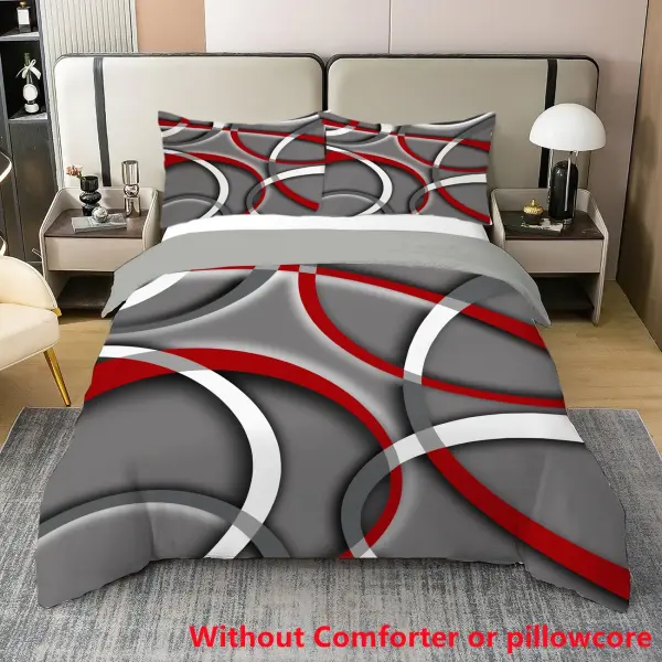2/3pcs Modern Geometric Line Print Duvet Cover Set