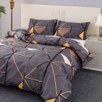3pcs Geometric Print Polyester Comforter Set
