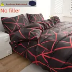 3pcs 100% Polyester Brushed Print Black Abstract Quilt