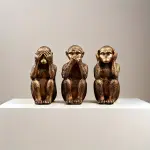 3pcs set of handmade monkey statues