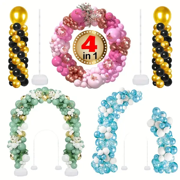 Set, Multifunctional 4-in-1 Wedding Arch Stand, Backdrop Stand, Balloon Ring Suitable For Wedding,