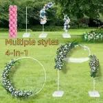 Set, Multifunctional 4-in-1 Wedding Arch Stand, Backdrop Stand, Balloon Ring Suitable For Wedding,