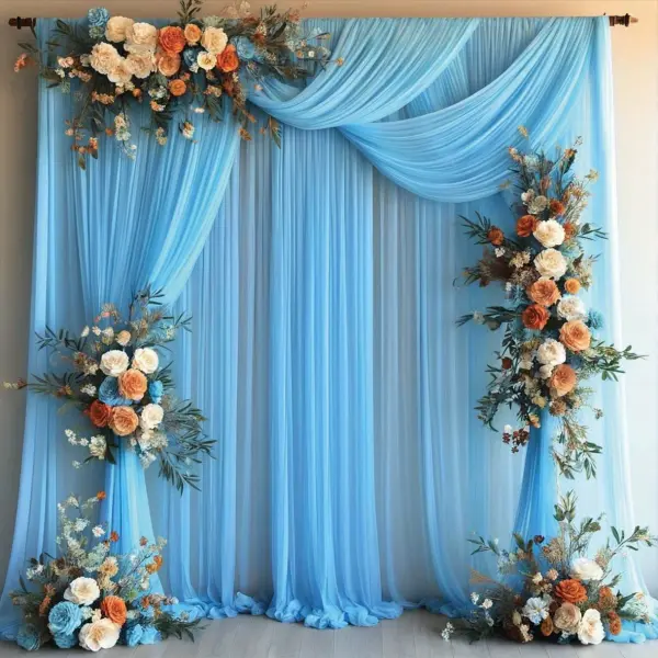 2pcs Simple And Stylish Sheer Curtains Suitable for Light-Blocking in Living Rooms