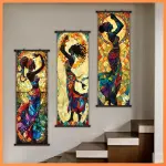 3pcs Hanging Scroll Canvas Wall Art Poster