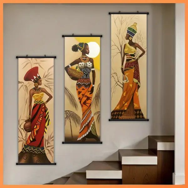 [Home Relaxation] Set of 3 Vintage African Women Wall Art