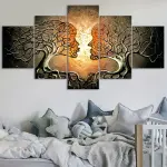 2D Flat, [2D FLAT] 5pcs Frame The Tree Of Life Canvas Poster