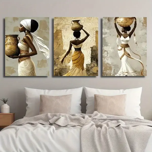 2D Flat, 3pcs Wood Framed Canvas Wall Art