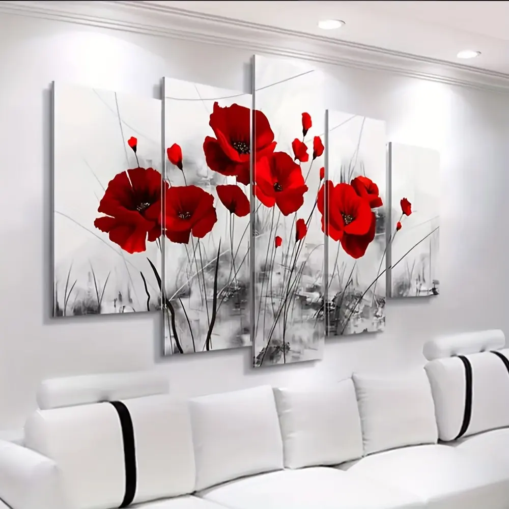 5pcs Framed Floral Art Print