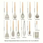 12pcs, Non-Stick Silicone Kitchen Utensil Set