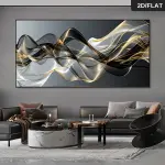[2D Flat]1pcs 27.56*55.12in/70cm*140cm Frameless Modern Abstract