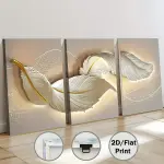Flat 3D Abstract Feather Art Prints