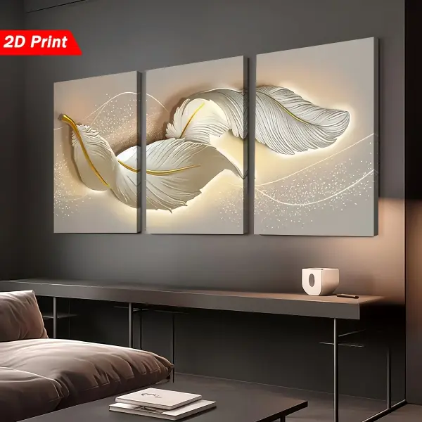 Flat 3D Abstract Feather Art Prints