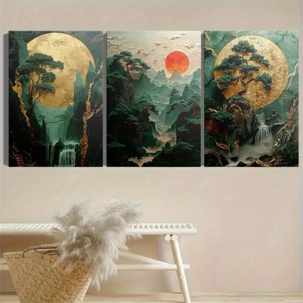 3pcs Framed Canvas Painting and Poster