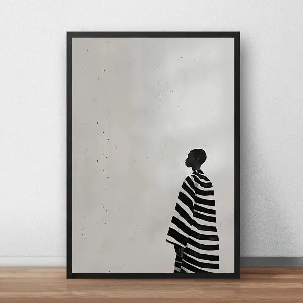 Bold Minimalist Black & White Art Print, 30.48x40.64cm