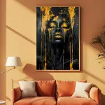 Elegant Golden African Women Canvas Art Print