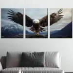 2D Flat, 3pcs 2D/Flat print, Framed canvas painting