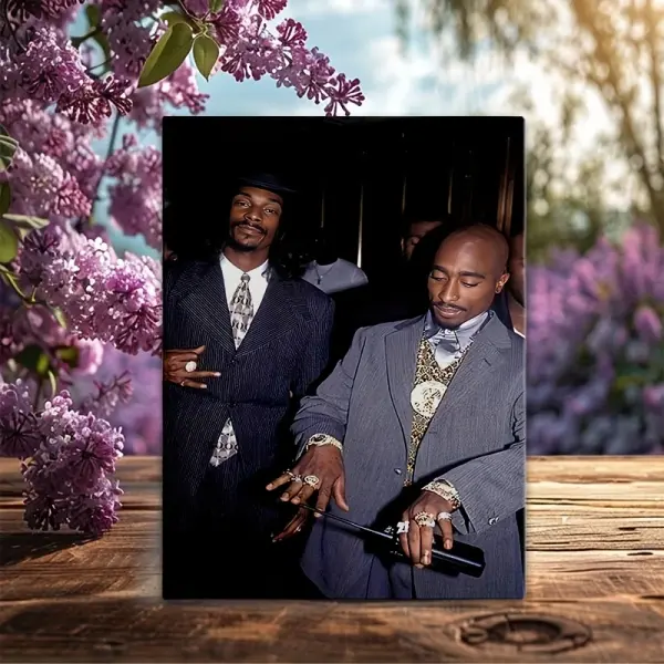 1pc Framed Canvas Art Print - Tupac & Snoop Dogg