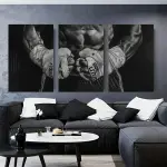 3pcs Black Boxing Canvas Art Set